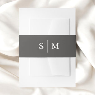 ベージュモノグラムクラシックエレガント 招待状ベリーバンド