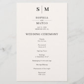 ベージュモノグラムクラシック結婚式 プログラム (正面)