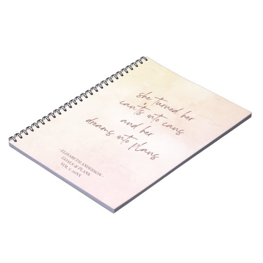 ベージュモノグラムゴール設定ジャーナルノートブック ノートブック (左側)