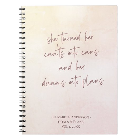 ベージュモノグラムゴール設定ジャーナルノートブック ノートブック (正面)