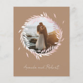 ベージュモノグラムバジェット結婚式招待状 (裏面)