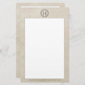 ベージュモノグラムリース文房具 便箋 (正面/裏面)