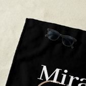 ベージュモノグラム白黒水玉模様 ビーチタオル (インサイチュ)