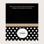 ベージュモノグラム白黒水玉模様 名刺 (内部フラット)