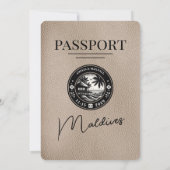 ベージュモルディブパスポート結婚式招待状 招待状 (裏面)