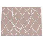 ベージュモロッコ格子パターン ラージペーパーバッグ (正面)