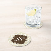 ベージュモロッコ#5 Dk Brown 462c13 3Iモノグラム ラウンドペーパーコースター (インサイチュ)