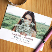 ベージュライトモーヴローズバットミッツヴァーSave the Date アドバイスカード