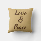 ベージュラブ&ピース装飾用クッション クッション (裏面)