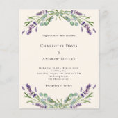 ベージュラベンダーパープルバジェット結婚式招待状 (正面)