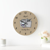 ベージュランドリールームパーソナライズされた大時計 ラージ壁時計 (ホーム)