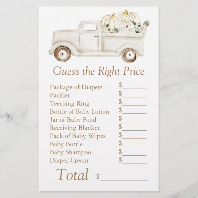 ベージュリトルカボチャ赤ちゃんシャワー推定右の価格 (正面)