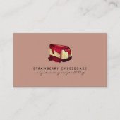 ベージュリトルチーズケーキストロベリーペストリーデザート 名刺 (正面)