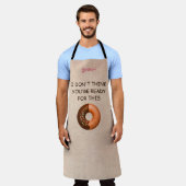 ベージュリネンとドーナツ エプロン (着用した状態)