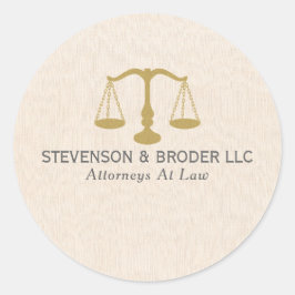 ベージュリネンのテクスチャと金ゴールドジャスティススケール ラウンドシール