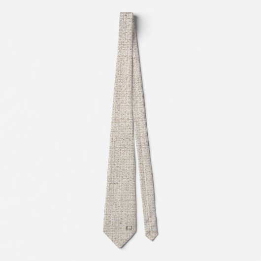 ベージュリネンのテクスチャモノグラム ネクタイ (正面)