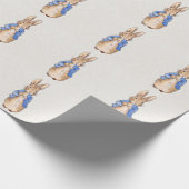 ベージュリネンの背景を持つピーター ラッピングペーパー (角)