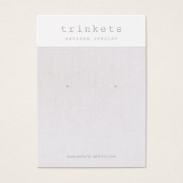 ベージュリネンイヤリングジュエリーディスプレイカード