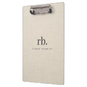ベージュリネンクレメテクスチャシンプルモノグラエレガントム クリップボード (左)