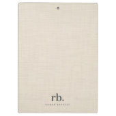 ベージュリネンクレメテクスチャシンプルモノグラエレガントム クリップボード (裏面)