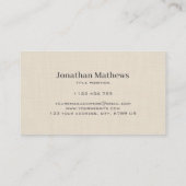 ベージュリネンクレメテクスチャシンプルモノグラエレガントム 名刺 (裏面)