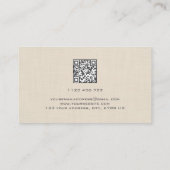 ベージュリネンクレメテクスチャシンプルモノグラエレガントム 名刺 (裏面)