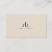 ベージュリネンクレメテクスチャシンプルモノグラエレガントム 名刺 (正面)