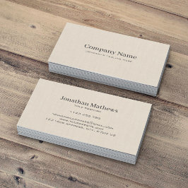 ベージュリネンクレメテクスチャシンプルモノグラエレガントム 名刺