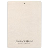 ベージュリネンシンプルテクスチャタイポグラフィ クリップボード (裏面)