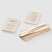 ベージュリネンシンプルブラックスクリプト結婚ズハンドファン ハンドファン (組立なし)