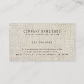 ベージュリネンテクスチャプロフェッショナルオーガニック外観 名刺 (裏面)