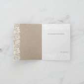 ベージュリネンバーラップ&ホワイトフローラレース2招待状 招待状 (内部)