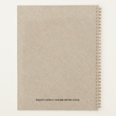 ベージュリネンブラックタイポグラフィミニマルデザイン プランナー手帳 (裏面)