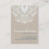 ベージュリネンホワイトフローラレースイベントデザイナー 名刺 (裏面)