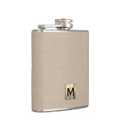 ベージュリネンモノグラム金ゴールド フラスク (右)