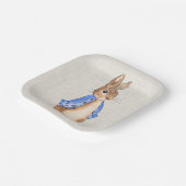 ベージュリネン背景付きピーター ペーパープレート (傾斜あり)