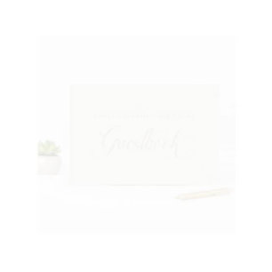 ベージュリネン金ゴールドゲストブックスクリプトタイポグラフィ ゲストブック