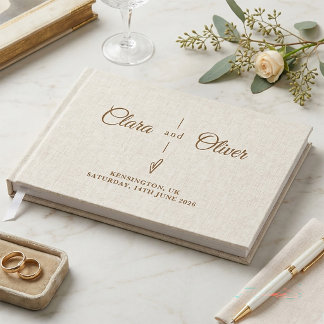 ベージュリネン ミニマリスト モダン 結婚式 ゲストブック