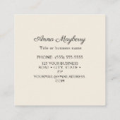 ベージュルビーの喉のあるハミングバードスクエアビジネスカ スクエア名刺 (裏面)