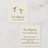 ベージュルビーの喉を張ったハミングバード スクエア名刺 (正面/裏面)