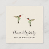 ベージュルビーの喉を張ったハミングバード スクエア名刺 (正面)