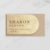 ベージュレザーテクスチャプロフェッショナル名刺 名刺 (正面)