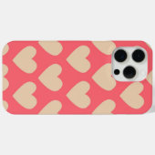 ベージュレッドかわいいシンプルハートパターン Case-Mate iPhoneケース (裏面 (横))