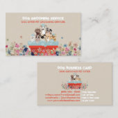 ベージュレッドドッググルーミングバスベッドフローラ 名刺 (正面/裏面)