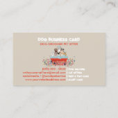 ベージュレッドドッググルーミングバスベッドフローラ 名刺 (裏面)