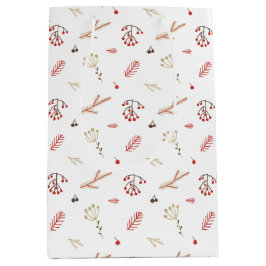 ベージュレッドホリーベリーホリデーミディアム抱き枕 ミディアムペーパーバッグ