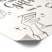 ベージュレトロカクテルパーティーカードとギフトサイン ポスター (角)