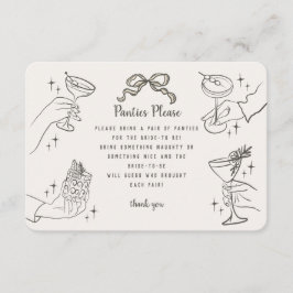 ベージュレトロカクテルパーティーパンティ挿入 エンクロージャーカード