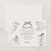 ベージュレトロカクテルパーティーパンティ挿入 エンクロージャーカード (正面/裏面)