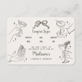 ベージュレトロカクテルパーティーランジェリーサイズインサート エンクロージャーカード